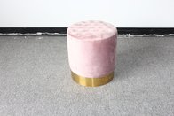 China Good quality wood ottoman stool stainless steel base ottoman with velvet button ottoman manufacturer