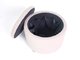 Linen fabric wooden folding ottoman round upholstered storage ottoman room footstool and ottomans factory