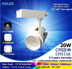 2700K-6500K 15W to 35W anti glare zoom LED track light cree spot lights 15° to 60°
