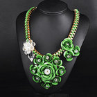 Hot Sale Fashion new multi color flower necklaces pendant chunky statement necklace