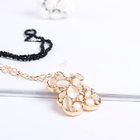 Lovely China diamond panda holding pearl necklace different gold design long chain pearl and crystal necklace