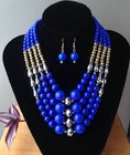 Hot wholesale Fashion Exporting designs women  Four layers bead chain floral pendant symmetry necklace