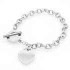 Classic Foreign Trade women Bracelets Silver And Gold Titanium Steel Women bracelet heart shape bracelets
