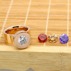 new desgn high polished stainless steel jewelry ring colored zircon stone silver gold  rose gold rings for men and women