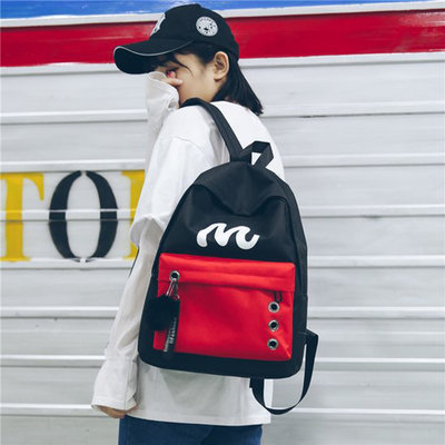 China summer new school wind color letters hanging backpack handbag student bag supplier