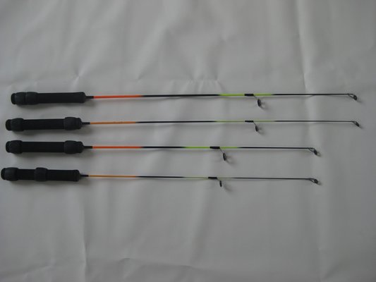 China EVA handle Fluo Solid glass Ice Fishing Rods supplier