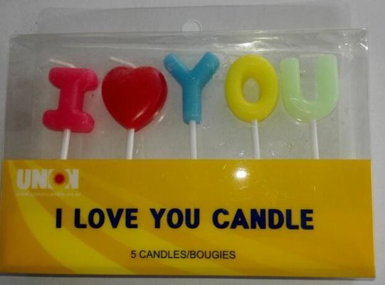 China I LOVE YOU letters candles birthday cake candles Wedding Cake candles supplier