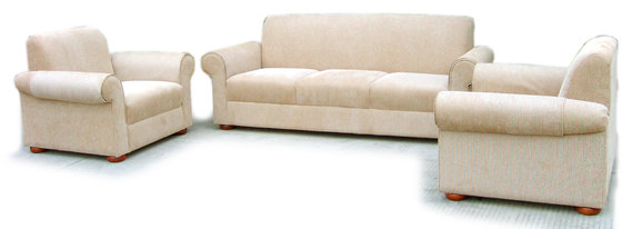 China Modern Cream Sofa 3+1+1 Living Room Sofa Set / Solid Wood Frame Sofa supplier