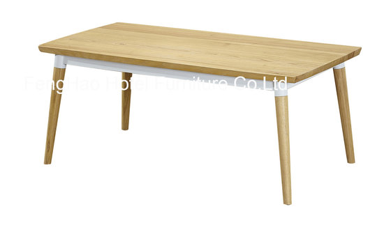 China Nordic Style Nature Soild Wood Hotel Dining Table Rectangle Walnut Veneer supplier