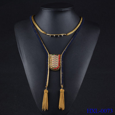 China Fashion Gold Long Tassel Pendant Chain Elegant Statement Necklace Party Jewelry supplier