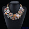 New Women Fashion Luxury Rhinestone Drop Flower Statement Choker Bib Necklace supplier