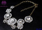 Hot Fashion Retro Luxury Womens Clear Crystal Flower Choker Bib Necklace supplier