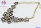 Silver Clear Crystal Flower Chocker Chunky Statement Bib Collar Necklace supplier