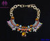 Fashion Colorful crystal Graceful Gold Color Chain Choker Women Necklace supplier