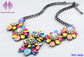 Colorful Candy Color Bead Flower pearl Necklace lady party Jewelry supplier