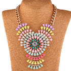 Ra necklace Round Necklace Titan earrings Colorful zinc alloy diamond clavicle chain MD1434