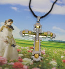 Three cross necklace Golden Cross The cross of Jesus  SZJ-8009
