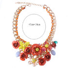 Gemstone pendant necklace woven colored flowers clavicle MD-1436