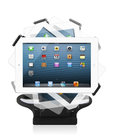360 degree rotation abs potable tablet stand on table, adjustable width 22-30cm
