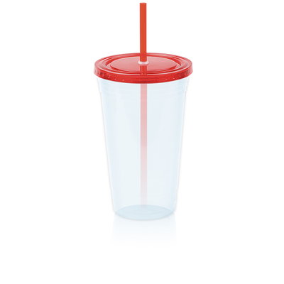 China 16oz Double wall acrylic tumbler with straw for a cold drink &amp; dry hands! supplier