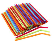Mixed colorful plastic flexible drinking straws for bar ,set of 125 , 250 and 375count