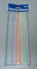 Pack of 40 classic flexible drinking straws in multi stripes assorted color 8.25" bendable