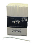 Plastic Flexible Drinking Straws, White, Individually Wrapped 380/box, 7 3/4 Inches