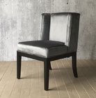 Dark Oak wood finish  Linen fabric upholstery arm chair/wooden dining chair/desk chair