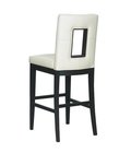 American styleSolid wood frame white pu/leather upholstery wooden barstool
