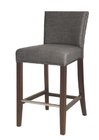 American styleSolid wood frame Grey linen fabric upholstery wooden barstool/counter stool