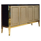 Brass metal frame black finish 4-door console cabinet/media console for hotel bedroom furniture,hospitality casegoods