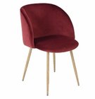 Simple design wholesale beech wood red velvet fabric upholstery dining chairs