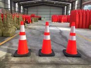 Standard 28" High Solid Orange BLACK BASE Flexible Road cone Safe cone manufacture offer
