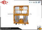 China Double Mast mobile aerial work platform With Emergency stop button distributor