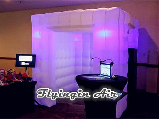 Cheap White Lighting Inflatable Photo Booth with Two Doors for Sale