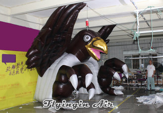 Advertising Black Inflatable Eagle Tunnel for Sports and Events
