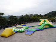 Yellow / Green 0.9mm PVC Tarpaulin Inflatable Floating Water Park For 35 Persons