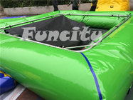 7x7M Amusement Water Park Inflatable Water Toys , Green Inflatable Water Tampoline