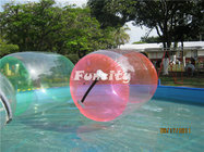 Pink and Transparent Single Layer Inflatable Water Roller with TIZIP Zipper and Velcro