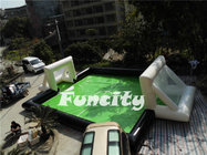 Green Big Inflatable Soccer Goal / Inflatable Soccer Arena For Funny