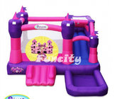 Princess Pink Castle Inflatable Bouncy Castle With Slide For Sale
