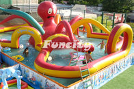 Movable Custom Logo Inflatable Aqua Park Fireproof Material For Summer / Lake