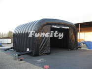 Black Inflatable Tunnel Tent Facet / Marquee Tent In Sewing Technology