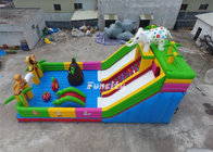 New Design 14M*8M*4M 0.55MM PVC Tarpaulin inflatable Fun city with slide