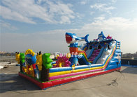 Commercial Inflatable Slide 0.55MM Thickness Plato PVC Tarpaulin Gaint Fun City