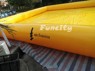 Durable Custom Size Inflatable Water Swimming Pool Yellow 1 Years Warranty