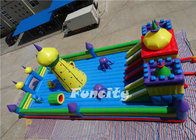0.55 MM PVC Tarpaulin Double Stitching Inflatable Fun City For Kids 15 * 8 * 6.8 M