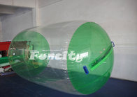 Green and transparent single layer Inflatable Water Roller with TIZIP Zipper and Velcro