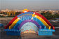 0.55mm PVC Tarpaulin Four Lane Inflatable Rainbow Water Slide For Water Park Games supplier