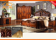 Luxury Elegent Princess Wooden Hand Carved antique Fancy Classical Bedroom Furniture Set Violet Wedding Bed